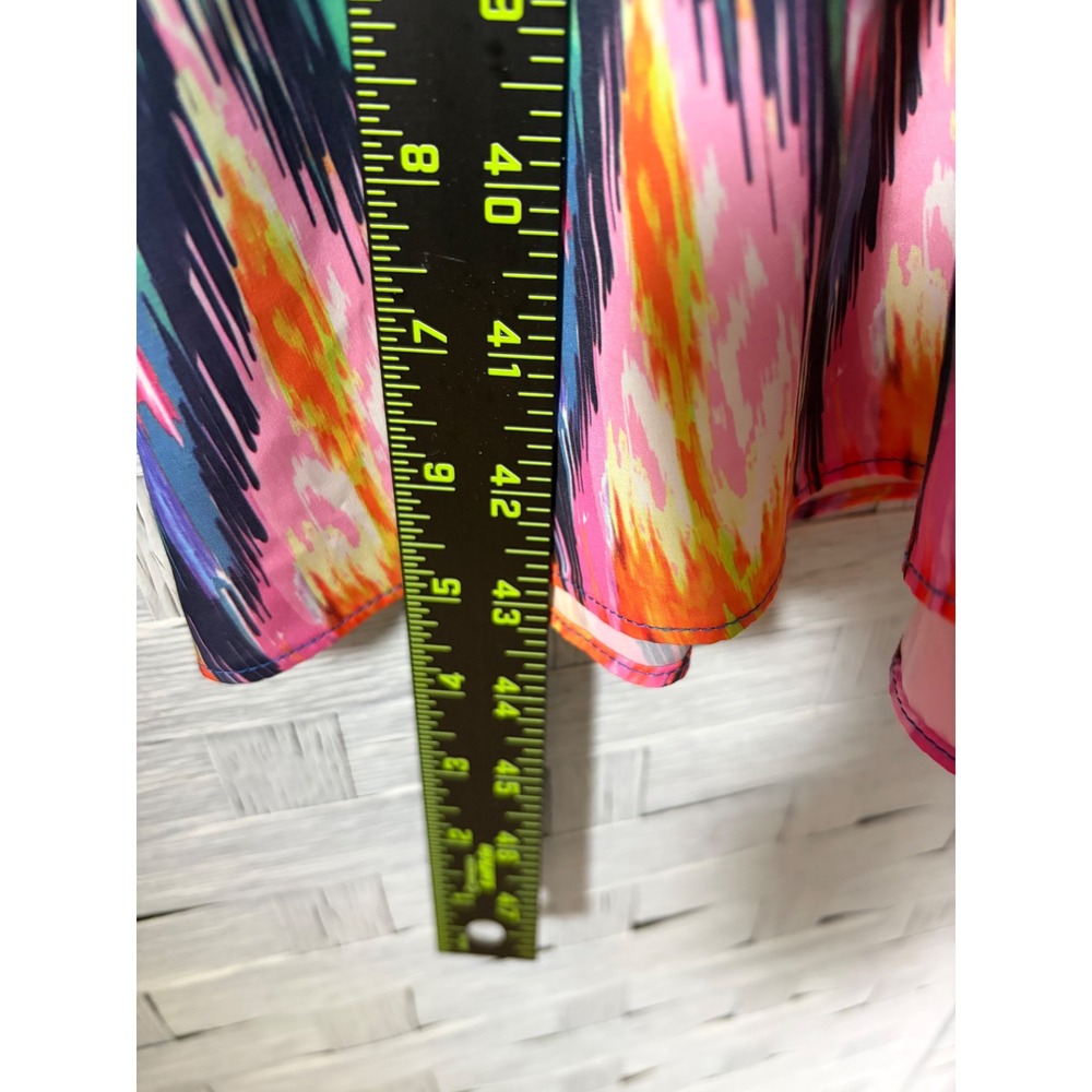Athleta Womens Dress Midi Ikat Print Sleeveless Tassel tie Back Colorful Summer - Picture 11 of 13